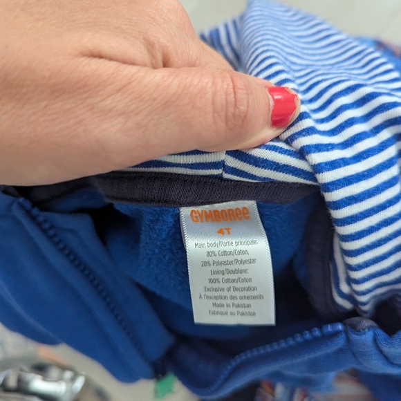 Gymboree Boys Dinosaur Hooded Blue Sweatshirt 4T - Picture 7 of 7